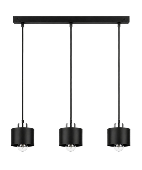 Pendant lamp 3xE27 SIMPLY BLACK/SILVER