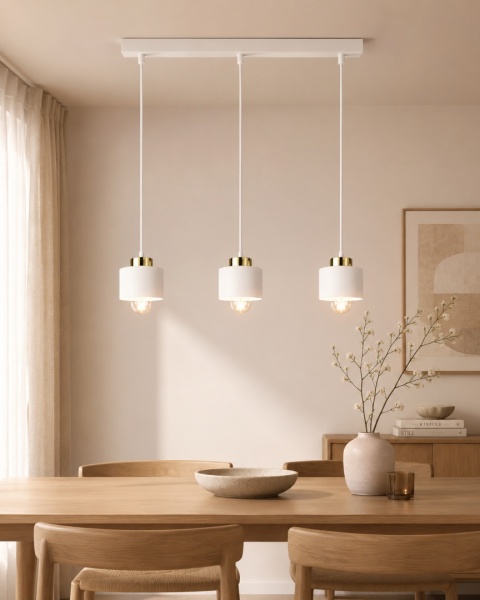 Lampa wisząca 3xE27 SIMPLY WHITE/GOLD