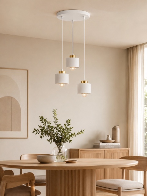 Lampa wisząca 3xE27 SIMPLY WHITE/GOLD