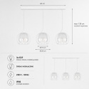 Pendant lamp 3xE27 SOLO WHITE