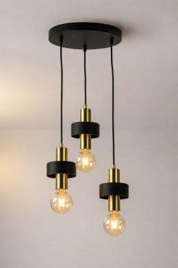 Lampa wisząca 3xE27 UNICA BLACK/GOLD