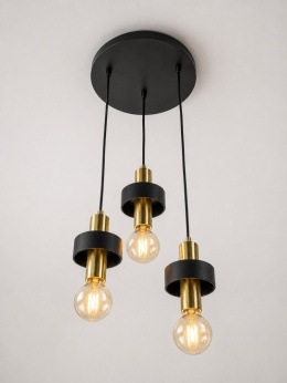 Lampa wisząca 3xE27 UNICA BLACK/GOLD