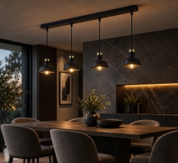 Lampa wisząca 4xE27 HEBE BLACK