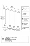 Lampa wisząca 4xE27 HEBE BLACK