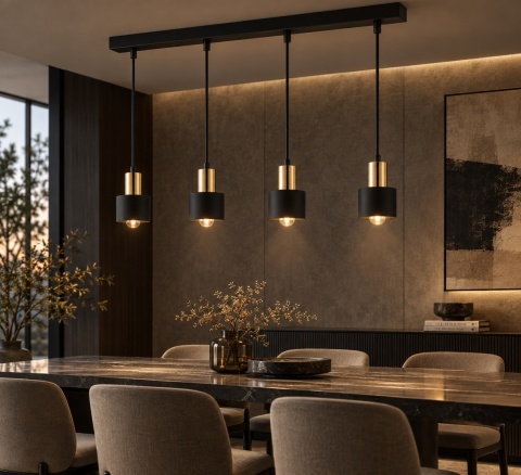 Pendant lamp 4xE27 LUCE BLACK GOLD