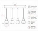 Lampa wisząca 4xE27 LUCE BLACK GOLD