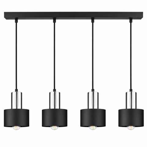 Lampa wisząca 4xE27 LUCE BLACK SILVER