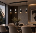 Lampa wisząca 4xE27 LUCE BLACK SILVER