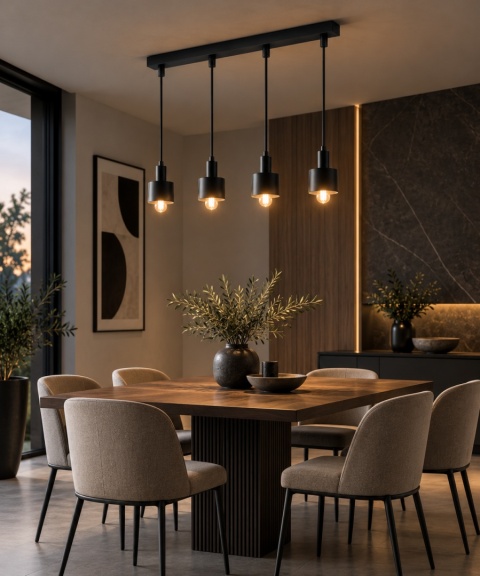 Lampa wisząca 4xE27 LUCE BLACK