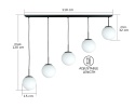 Lampa wisząca 5xE14 Mondi Black