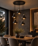 Lampa wisząca 5xE27 HEBE BLACK