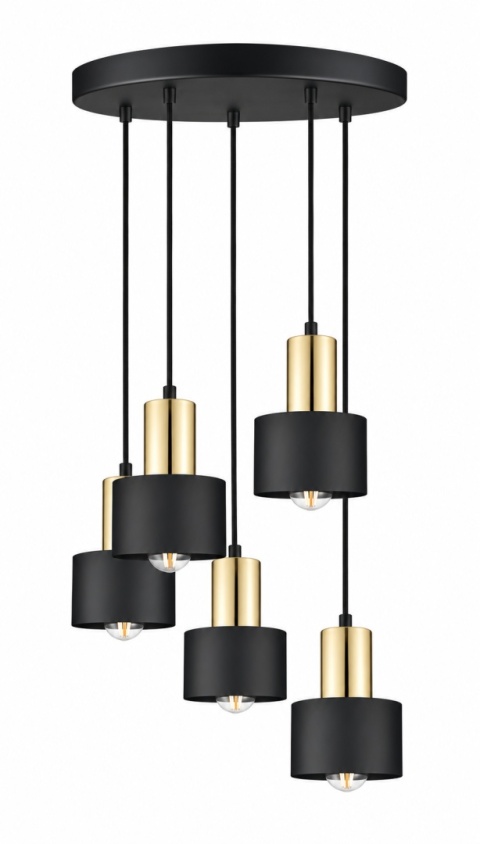 Lampa wisząca 5xE27 LUCE BLACK GOLD