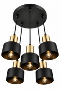Lampa wisząca 5xE27 LUCE BLACK GOLD