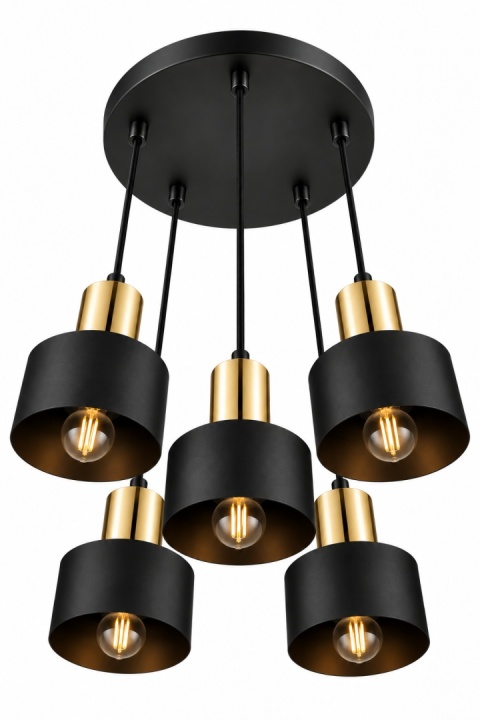 Lampa wisząca 5xE27 LUCE BLACK GOLD