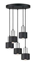Lampa wisząca 5xE27 LUCE BLACK SILVER