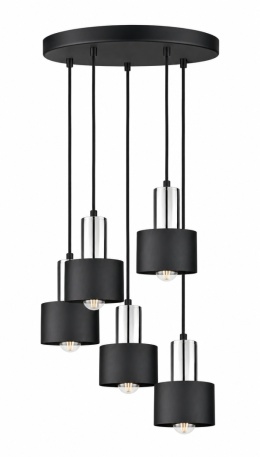 Lampa wisząca 5xE27 LUCE BLACK SILVER