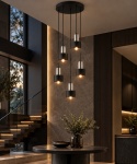 Lampa wisząca 5xE27 LUCE BLACK SILVER