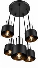 Lampa wisząca 5xE27 LUCE BLACK SILVER