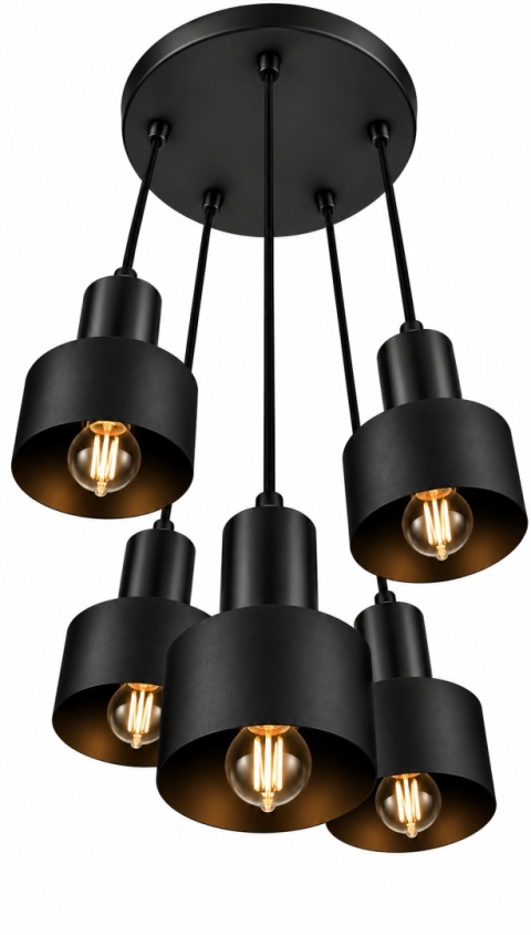 Pendant lamp 5xE27 LUCE BLACK