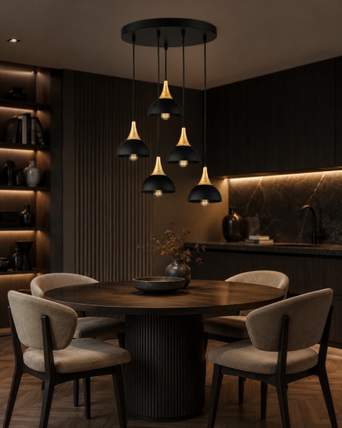 Lampa wisząca 5xE27 Rea Gold