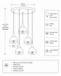 Lampa wisząca 5xE27 Rea Gold