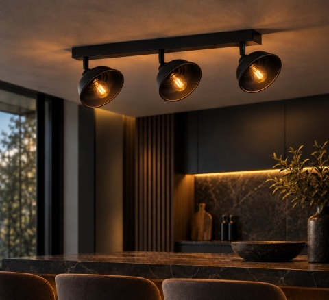 Ceiling Lamp 3xE27 FAUN BLACK