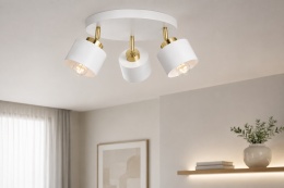 Ceiling Lamp 3xE27 SIMPLY WHITE/GOLD