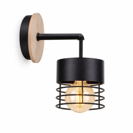 Kinkiet 1xE27 CASA BLACK WOOD