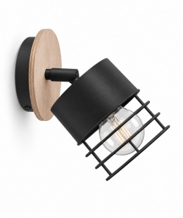 Kinkiet 1xE27 CASA BLACK /WOOD