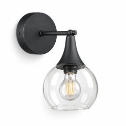 Kinkiet 1xE27 STAR CLEAR BLACK