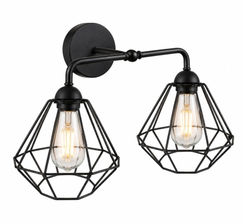 Kinkiet 2xE27 FOSKAL BLACK