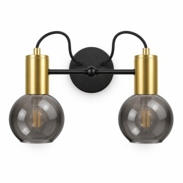 Kinkiet 2xE27 LIV BLACK/GOLD