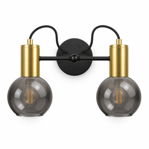 Kinkiet 2xE27 LIV BLACK/GOLD