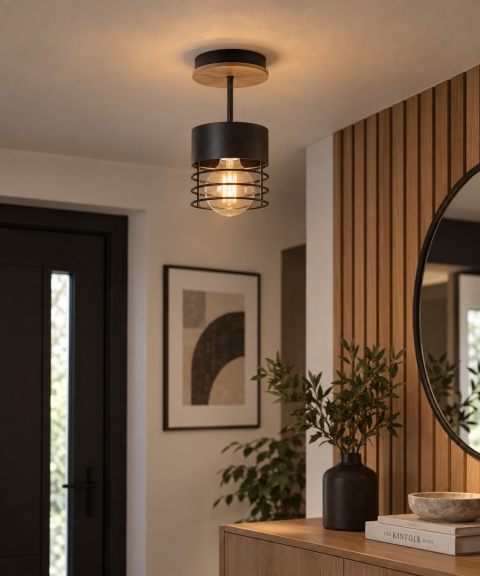 Lampa sufitowa 1xE27 CASA BLACK WOOD