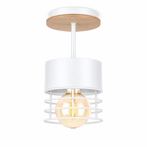 Lampa sufitowa 1xE27 CASA WHITE WOOD