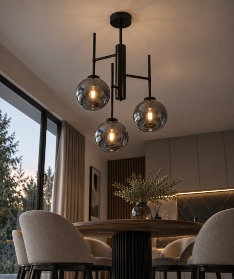 Lampa sufitowa 3xE14 APOLLO SMOKY