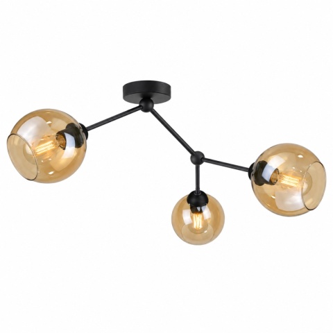 Lampa sufitowa 3xE27 ACRO BLACK/HONEY