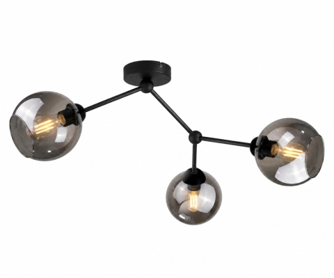 Lampa sufitowa 3xE27 ACRO BLACK/SMOKY