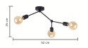 Lampa sufitowa 3xE27 ACRO BLACK