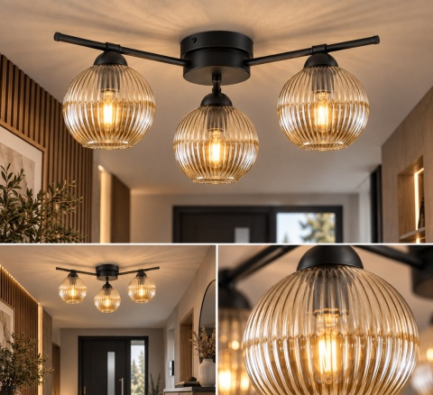 Lampa sufitowa 3xE27 ALBEDO AMBER
