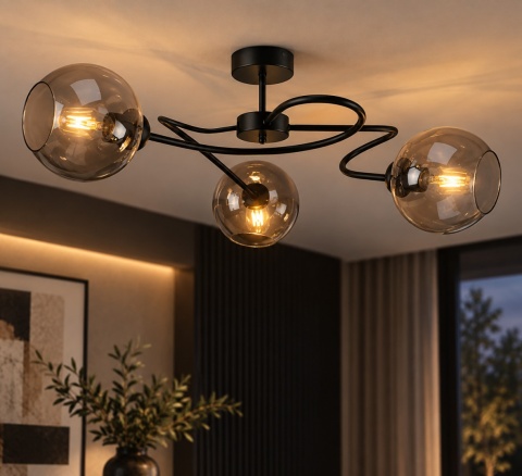 Lampa sufitowa 3xE27 BLOM BLACK