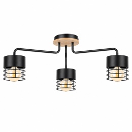 Lampa sufitowa 3xE27 CASA BLACK WOOD
