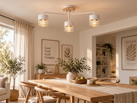 Lampa sufitowa 3xE27 CASA WHITE WOOD