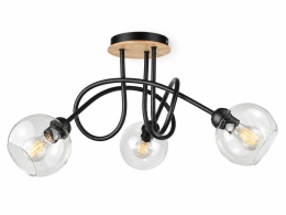 Lampa sufitowa 3xE27 EVIE BLACK/WOOD