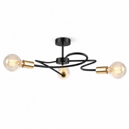 Lampa sufitowa 3xE27 FIORE BLACK/GOLD