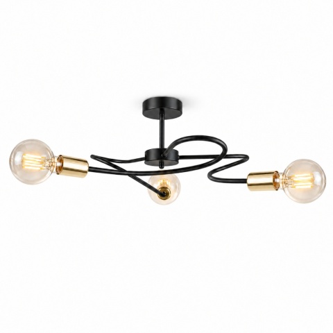 Lampa sufitowa 3xE27 FIORE BLACK/GOLD