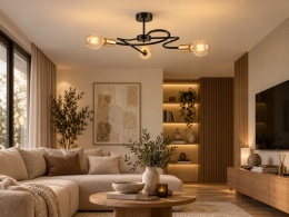 Lampa sufitowa 3xE27 FIORE BLACK/GOLD