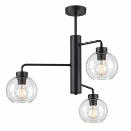 Lampa sufitowa 3xE27 FLEX BLACK/CLEAR