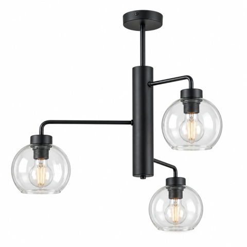 Lampa sufitowa 3xE27 FLEX BLACK/CLEAR