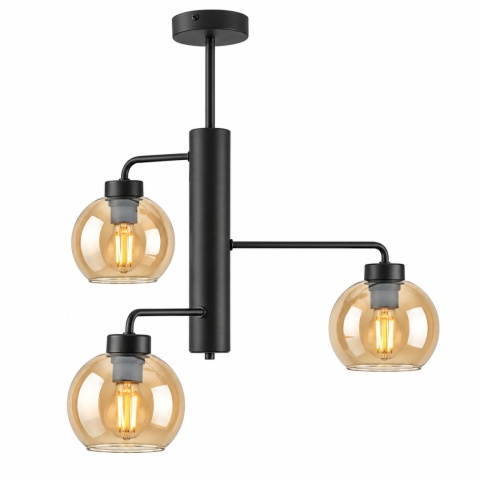 Lampa sufitowa 3xE27 FLEX BLACK/HONEY